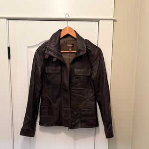 Danier Dark Brown Rustic Leather Jacket